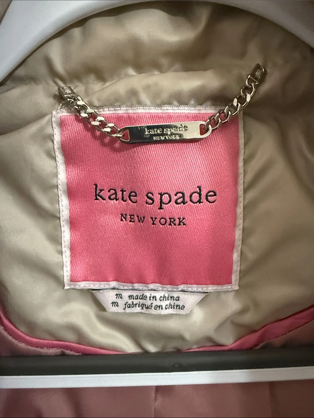 kate spade Quilted Cream Hooded Puffer Jacket